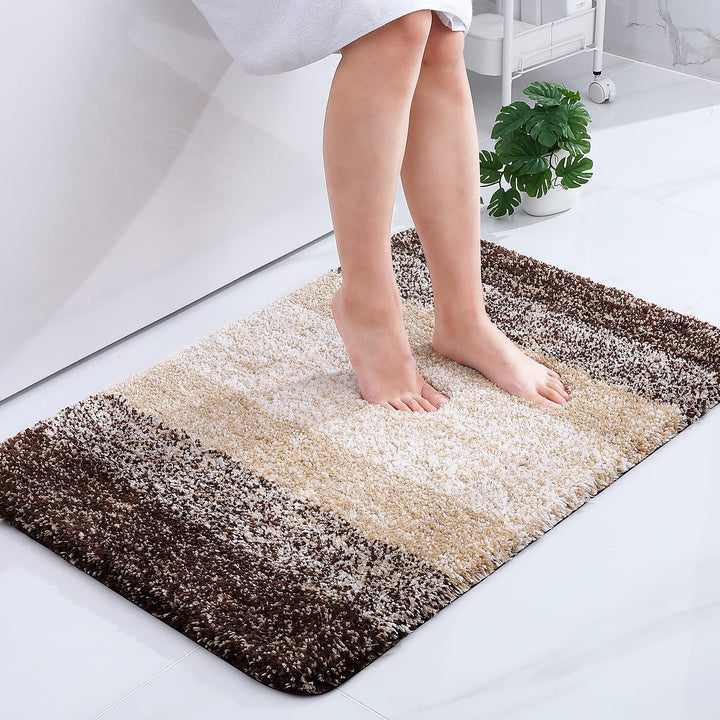 Homaxy Weich Badezimmerteppich 60x90 cm, rutschfest waschbar Badematte Flauschige Hochflor Badteppic