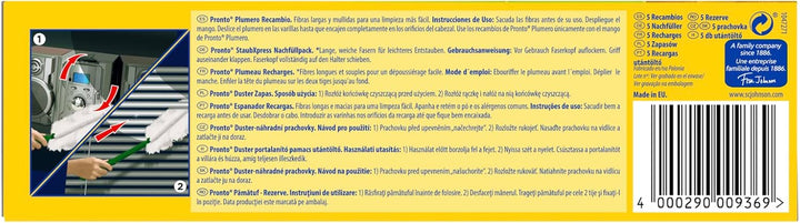 Pronto Staubwedel, 5er Pack (5 Nachfüller), Polyester, Kunststoff, Weiss 5 Pack (5 Nachfüller) Nachf