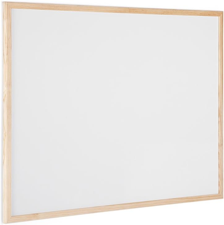 Bi-Office Budget Whiteboard mit Holzrahmen, trocken abwischbar, 5 Grössen wählbar, 80 x 60 cm 80x60
