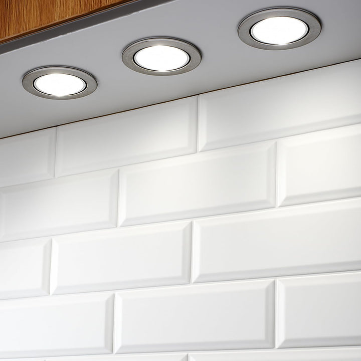 HAVA 5er Pack, Vollmetall Einbaustrahler G4 12V, Glasabdeckung, Einbau 60mm