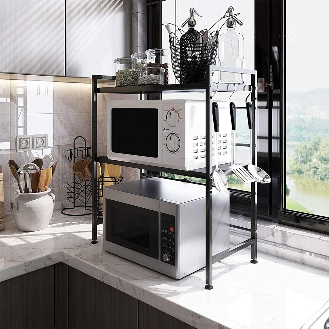 XDAILUYYDS Mikrowellen Regal, Ofengestell, 2-lagiges Erweiterbares Mikrowellenständer, Mikrowellenha