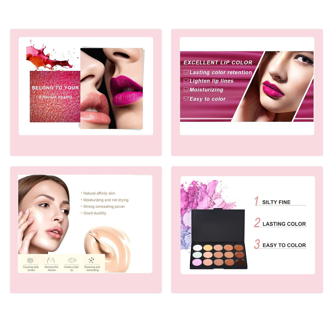 RoseFlower schminkset frauen, Professionelles Make-up-Set Teenager Mädchen Schminkkoffer Kosmetische