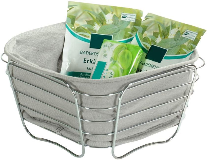 Kesper | Brot- und Obstkorb, Material: Metall, Masse: 21 x 21 x 11 cm, Farbe: Grau | 90871 21.0 x 21