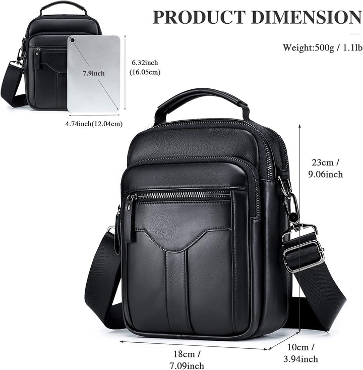 BAIGIO Umhängetasche Leder Herren Schultertasche Herrentasche Herrenhandtasche Vintage für Arbeit Re