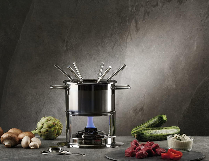 Schulte-Ufer, Edelstahl, 69070-16 Phoenix 16 cm mit 6 Einlegegabeln Fondue-Sets, Silber, 2 ltr 16 cm
