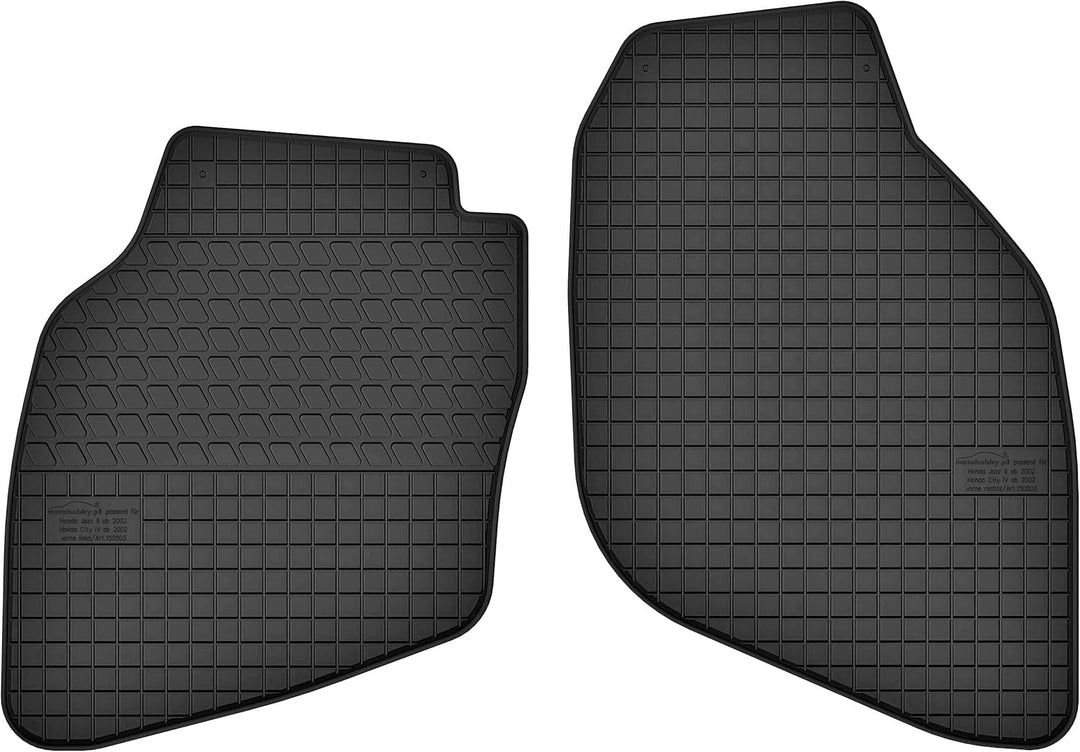 Motohobby Vorne Gummi Fussmatten Gummimatten Satz für Honda Jazz II (2002-2008)