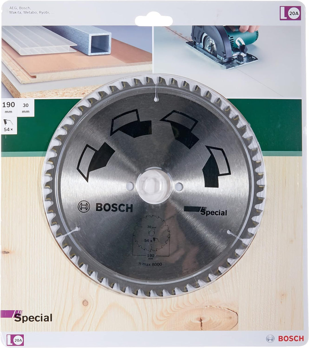 Bosch DIY Kreissägeblatt Special für verschiedene Materialien (Ø 190 mm, 54 Zähne)