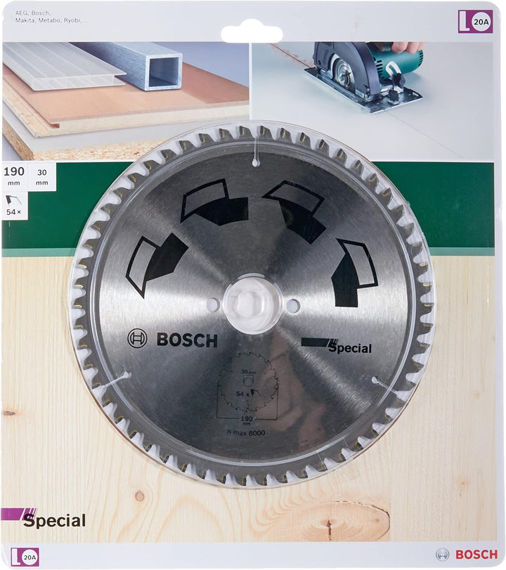 Bosch DIY Kreissägeblatt Special für verschiedene Materialien (Ø 190 mm, 54 Zähne)