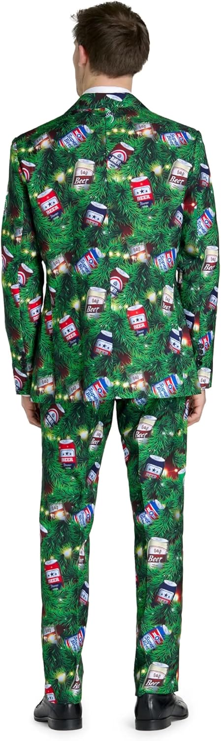 Suitmeister Weihnachtsanzug für Jungen - lustige hässliche Weihnachtskleidung mit echten Lichterner