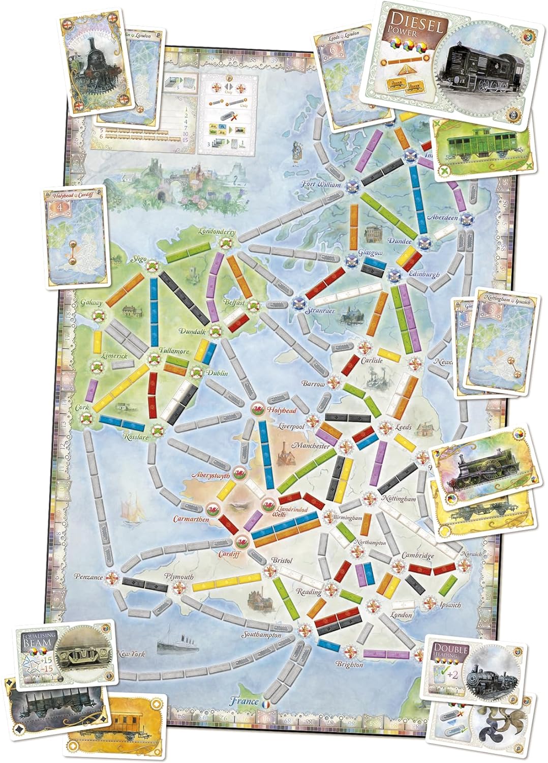 Days of Wonder | Zug um Zug – UK + Pennsylvania | Map-Erweiterung | Familienspiel | Brettspiel | 2-5