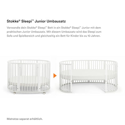 Stokke Sleepi Junior Extension, White - Verwandle Sleepi Bett Sleepi Junior - Geeignet für Kinder bi