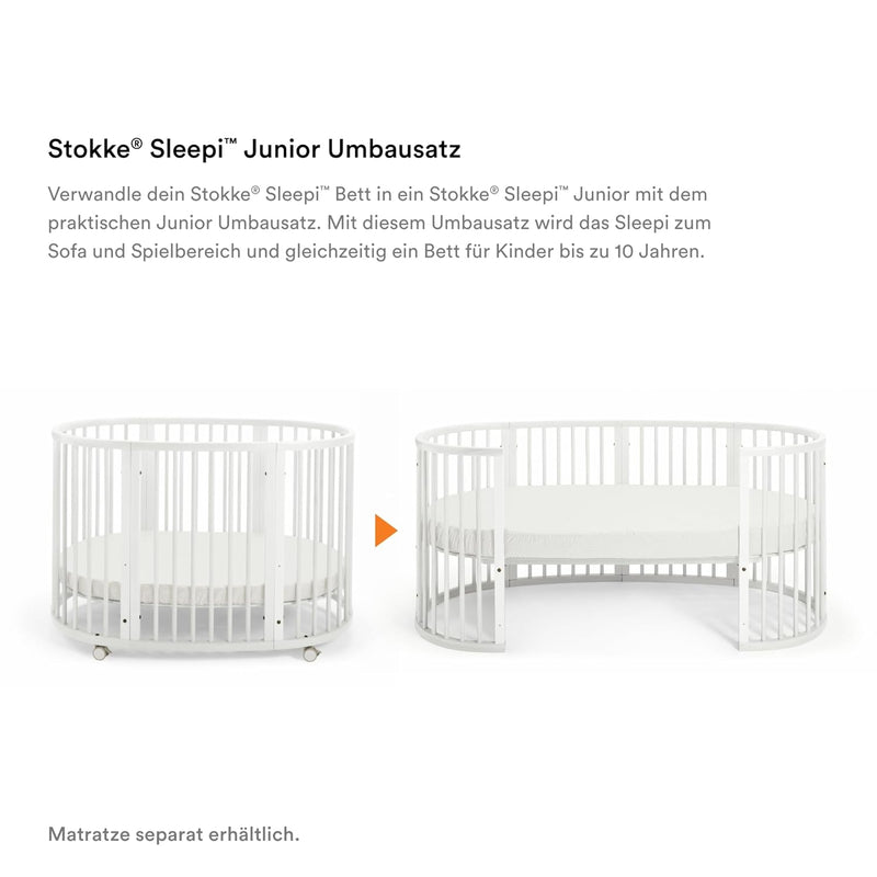 Stokke Sleepi Junior Extension, White - Verwandle Sleepi Bett Sleepi Junior - Geeignet für Kinder bi