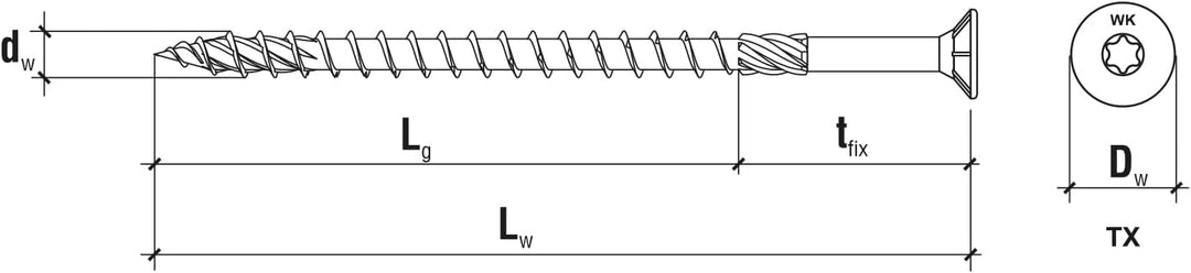 KLIMAS Holzschrauben Torx Spanplattenschrauben Gelb - Senkkopfschrauben - Terrasenschrauben - Univer