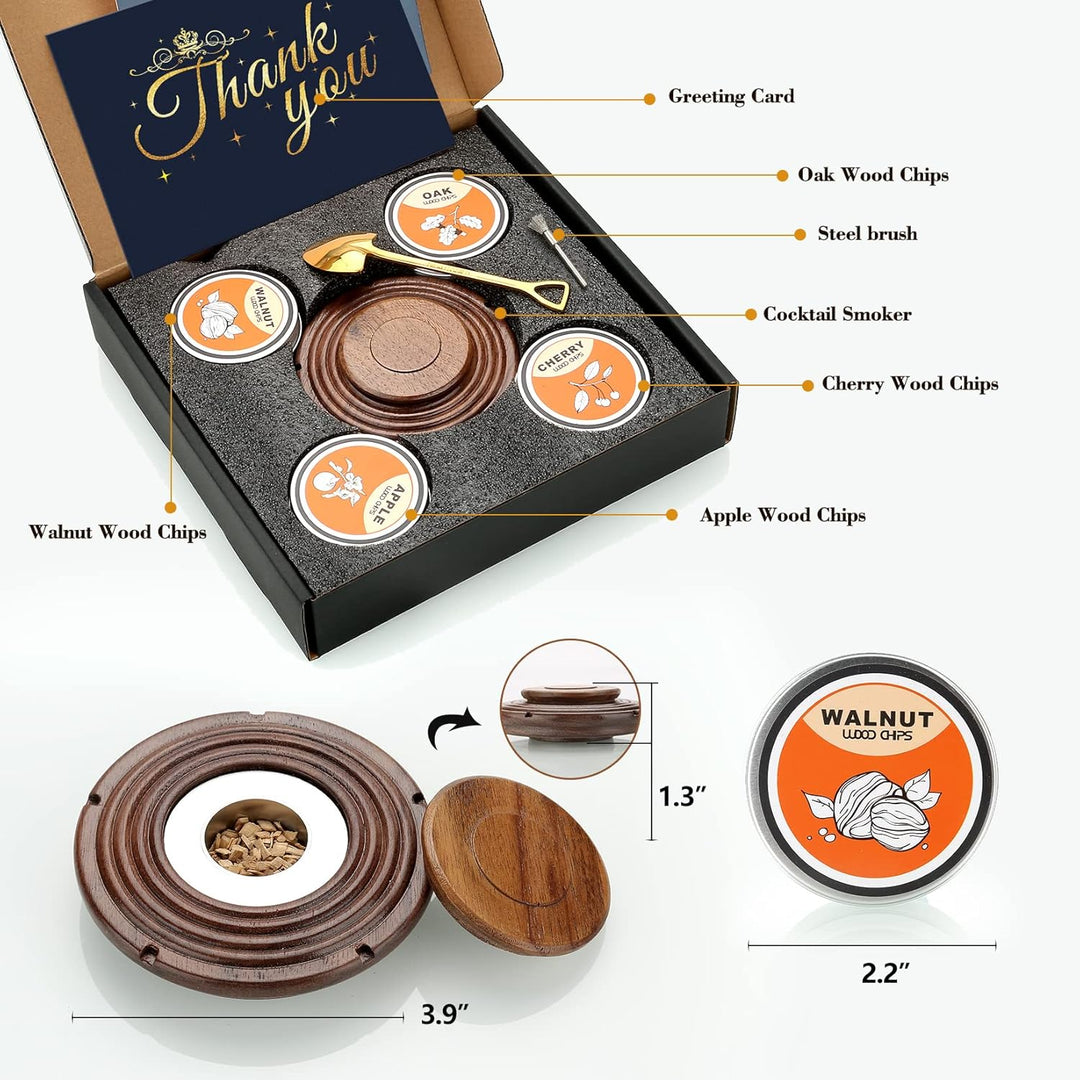 Cocktail Smoker Kit, Cocktail-Räucherset mit 4 Holzchips, Vatertagsgeschenk, Old Fashioned Whiskey S