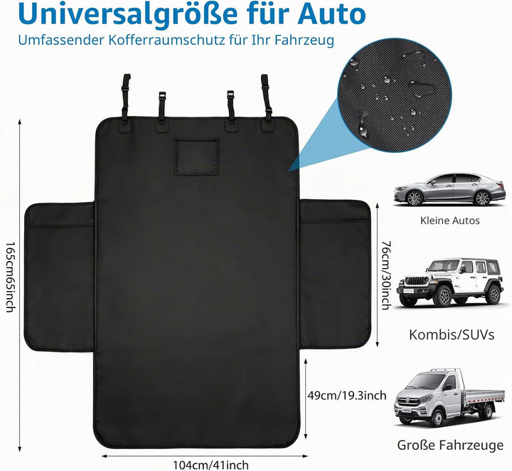 Kofferraumschutz Hund 600D Oxford für Auto &amp; SUV – Wasserdicht Robuste Kofferraum Schutzmatte gegen