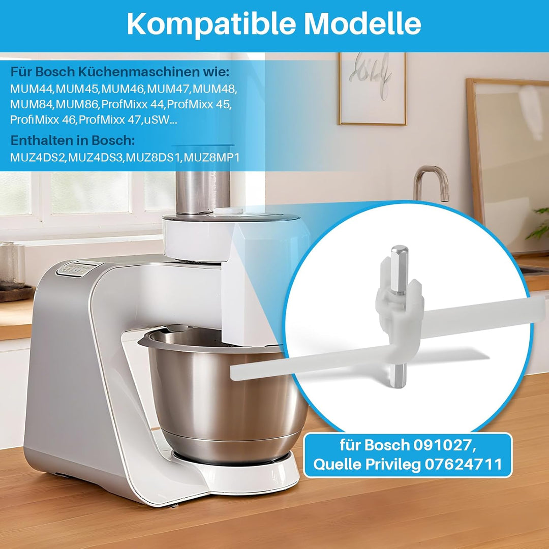2x Mitnehmer Flügelrad 091027 für Bosch Küchenmaschine MUM4/MUM8, MUZ8DS1 MUZ4DS2 MUZ4DS3, 00091027,
