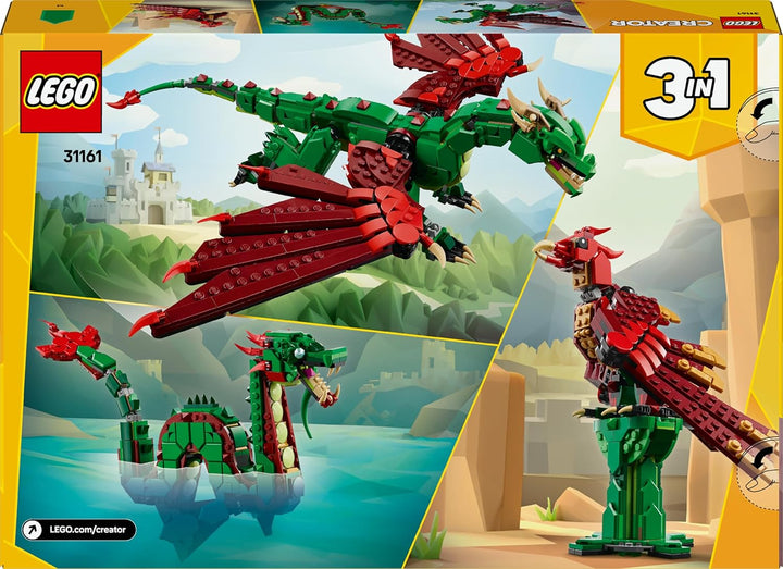 LEGO Creator 3in1 Grüner Drache - Spielzeug - Umbaubar in Spielzeug Seeschlange oder Phönix Figur -