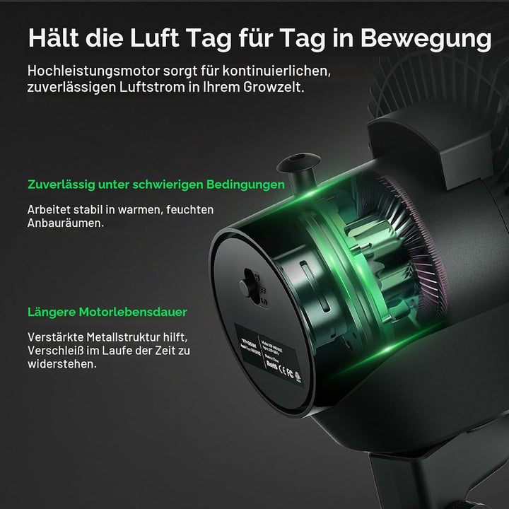 VIVOSUN AeroWave A6 Wachstumszelt-Clip-Lüfter, 15,2 cm, automatischer oszillierender Ventilator, sic