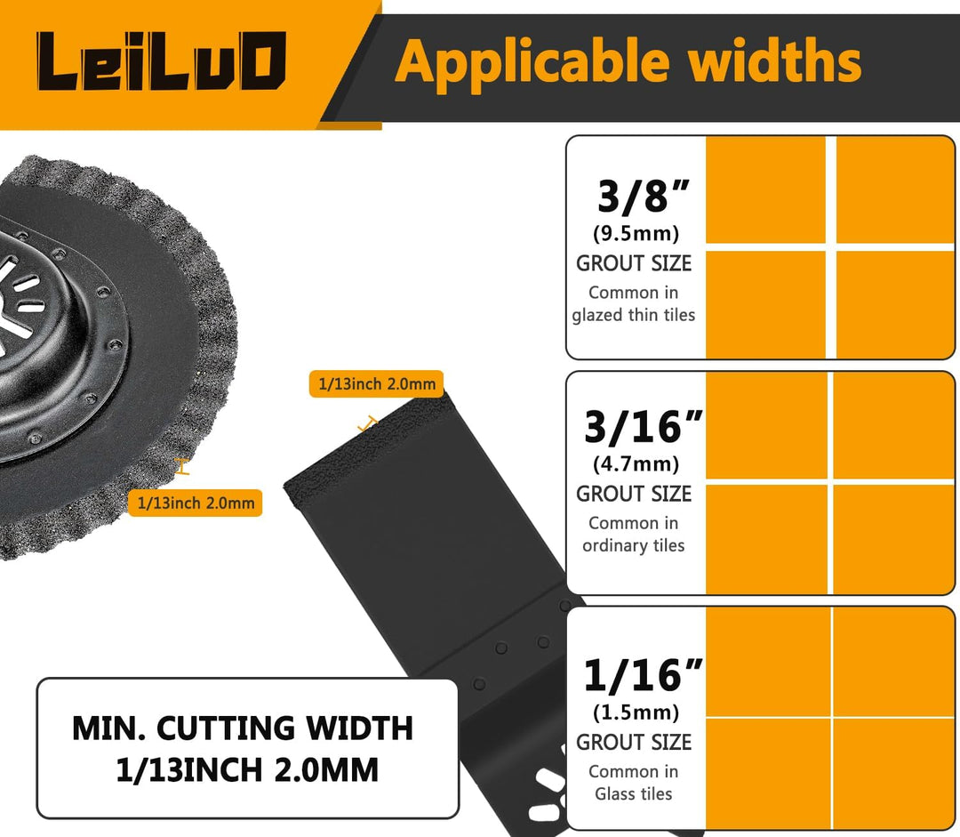 LEILUO 4 Pcs Hartmetall Multitool Sägeblätter Set zur Fugenentfernung Universal Oszillierendes Werkz