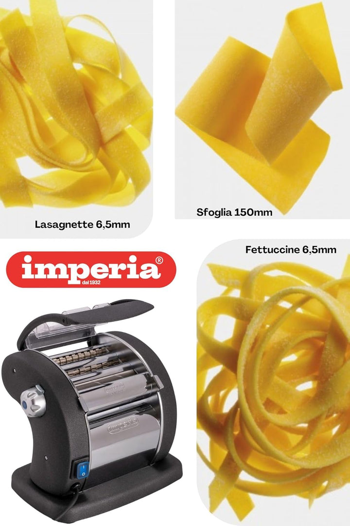 Imperia Pastapresto Ruvida Gourmet Linie. Elektrische Nudelmaschine Made in Italy. Frischpastamaschi