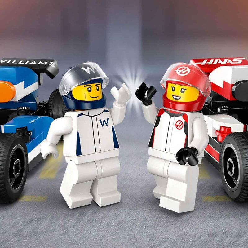 LEGO City F1 Williams Racing und Haas F1 Rennautos - Formel 1 Spielzeug mit baubaren Autos und 2 Ren