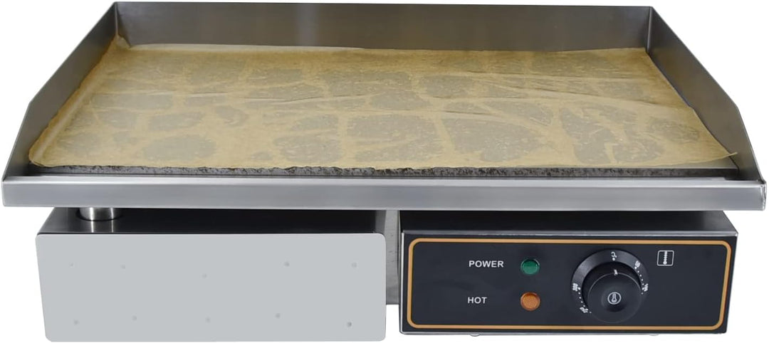 Grillplatte Elektrisch glatt Bratplatte, Elektrogrill mit 55 x 34 cm Grillfläche aus Gusseisen,Profi