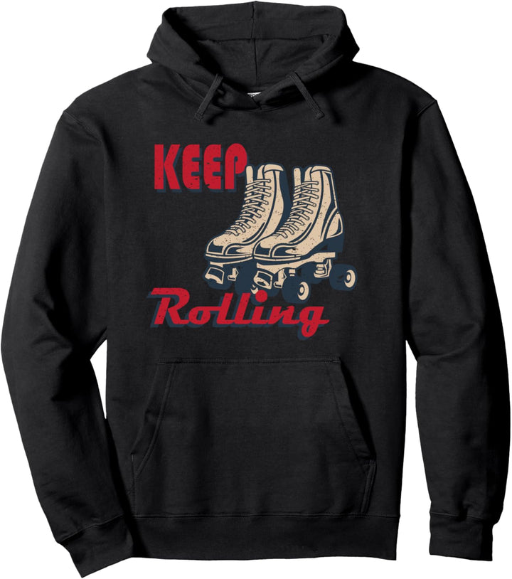 Retro Vintage Roller Skating Skater Pullover Hoodie