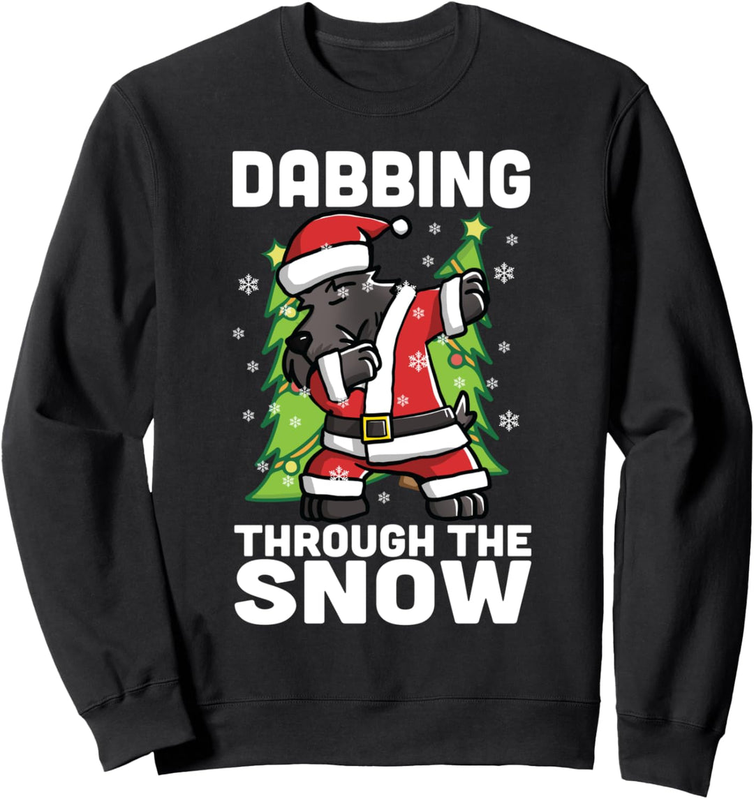 Dabbing Through The Snow Scottish Terrier Weihnachten Hund Sweatshirt