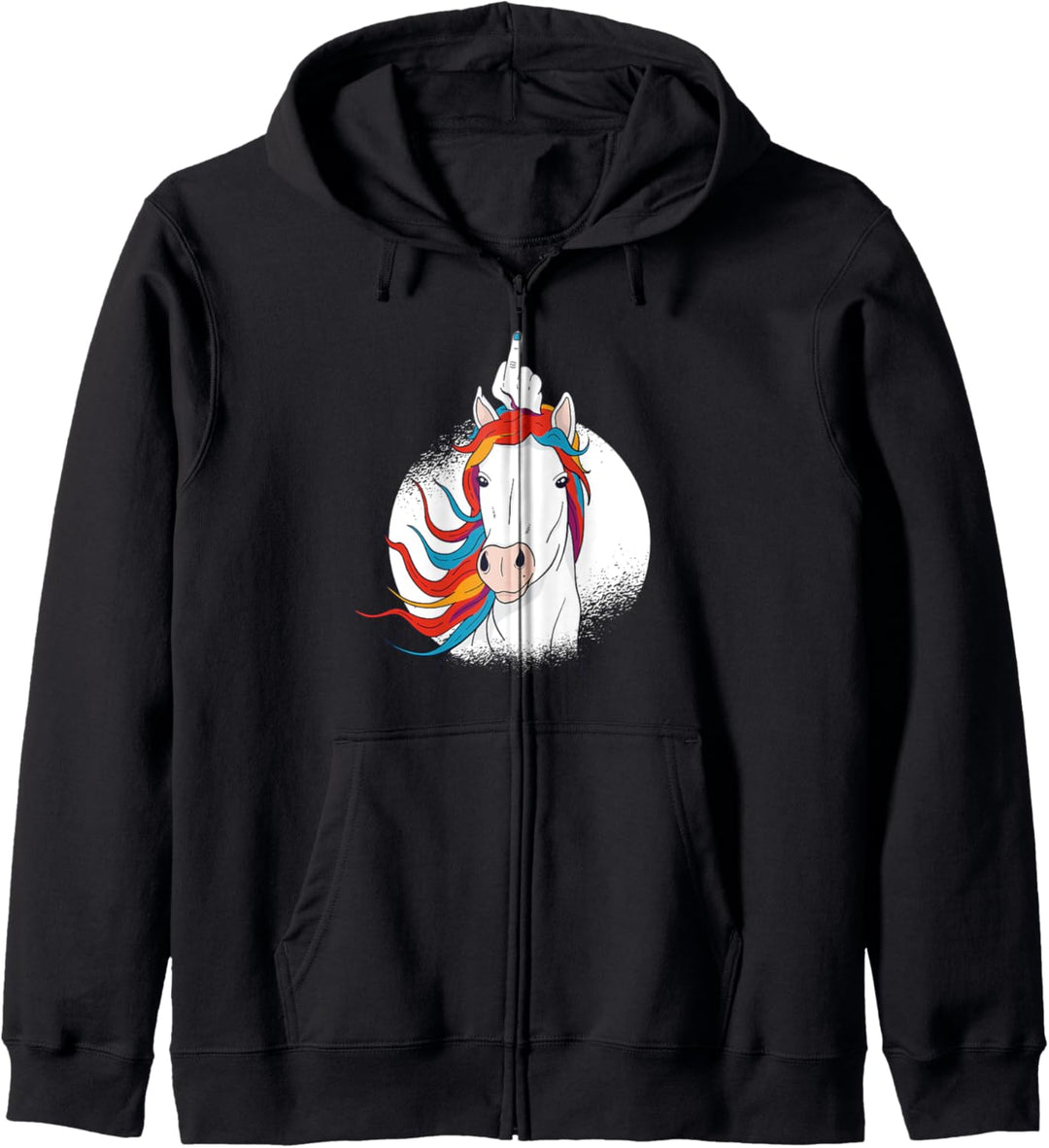 Einhorn Mittelfinger Lustig Geschenk Kapuzenjacke