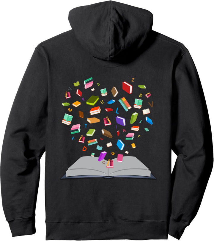 Flying Books - fliegende Bücher Herzform - Buchgeschenk Pullover Hoodie