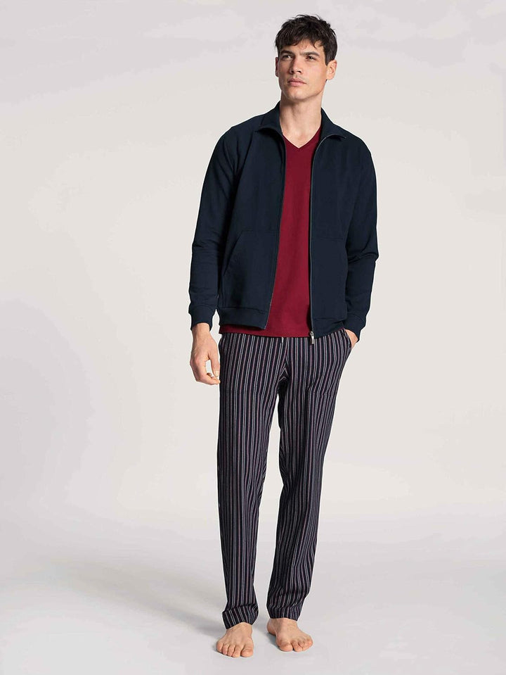 CALIDA Remix Basic Sleep Hose Herren, 100% Baumwolle, mit Seitentaschen 52-54 Tall Rumba Red, 52-54