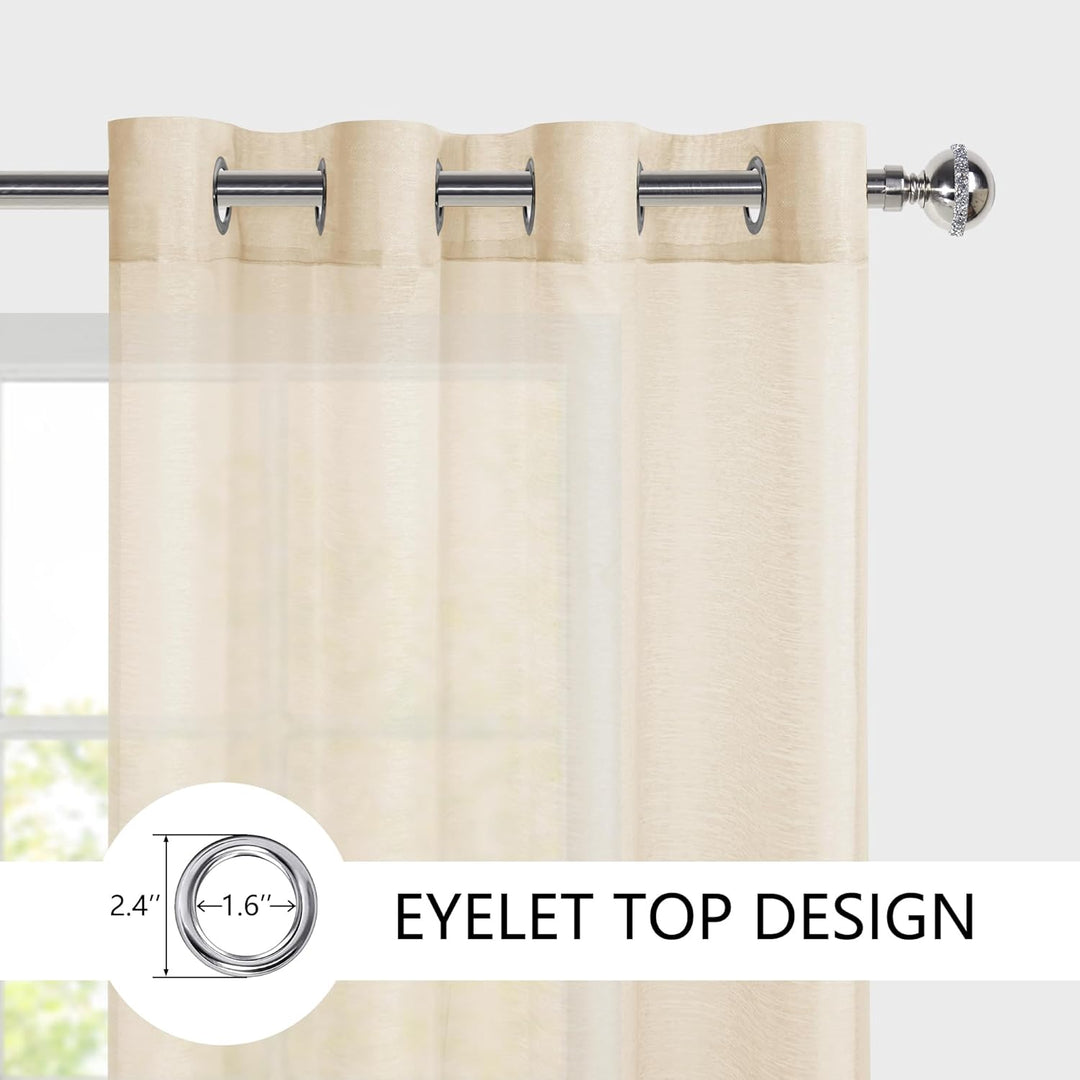 Hiasan 2er Set Sheer Voile gardinen vorhänge gardine Wohnzimmer mit ösen Curtains scheibengardinen V