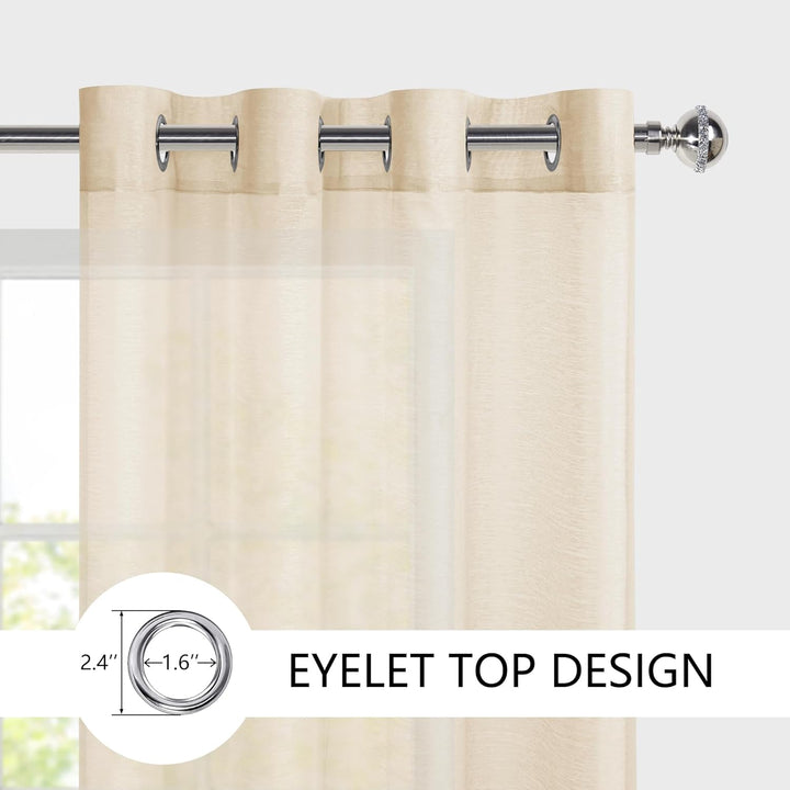 Hiasan 2er Set Sheer Voile gardinen vorhänge gardine Wohnzimmer mit ösen Curtains scheibengardinen V
