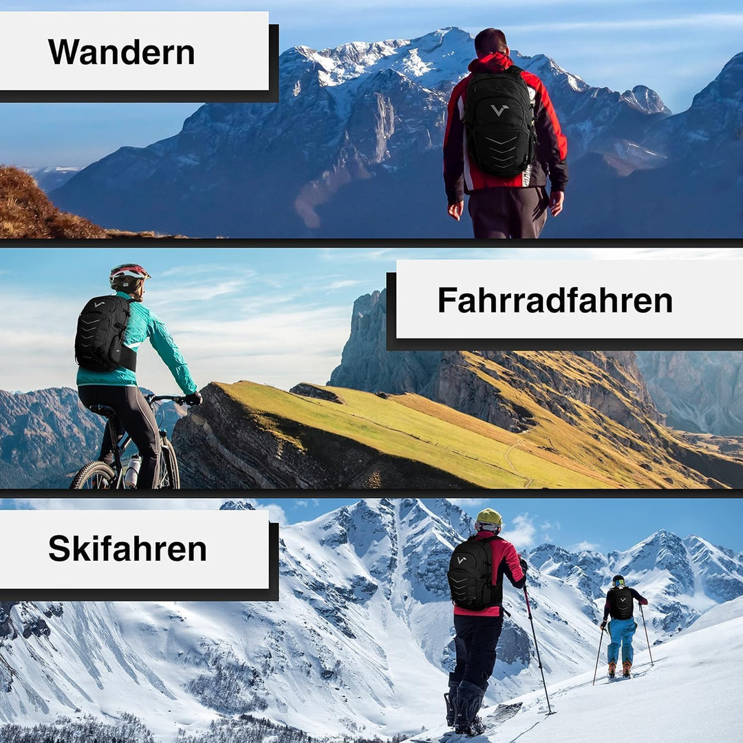 Valkental - Innovativer Rucksack mit perfekter Aufteilung (22L) Erweiterbares Volumen (Kein Schwitze