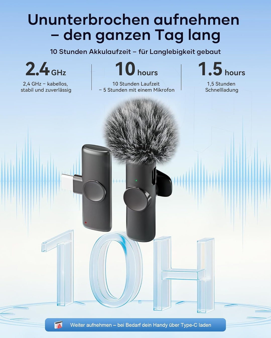 CZOCPOS 2er Set Mini Mikrofone für iPhone, Mikrofon für Handy, iPad &amp; Android, Lavalier Mikrofon mit