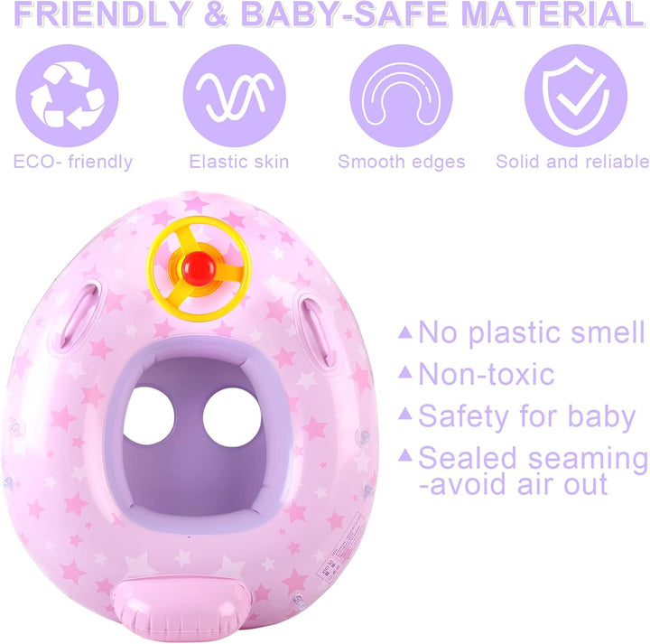 Schwimmring Baby mit Sonnendach Abnehmbarem Sonnendach Schwimmsitz Kleinkinder Schwimmhilfe für Klei