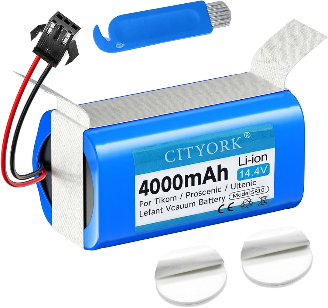 CITYORK Li-ion Upgrade 4000mAh Akku für Proscenic 850T 850P, Für Tikom G8000 L9000 Robot, Für Venga