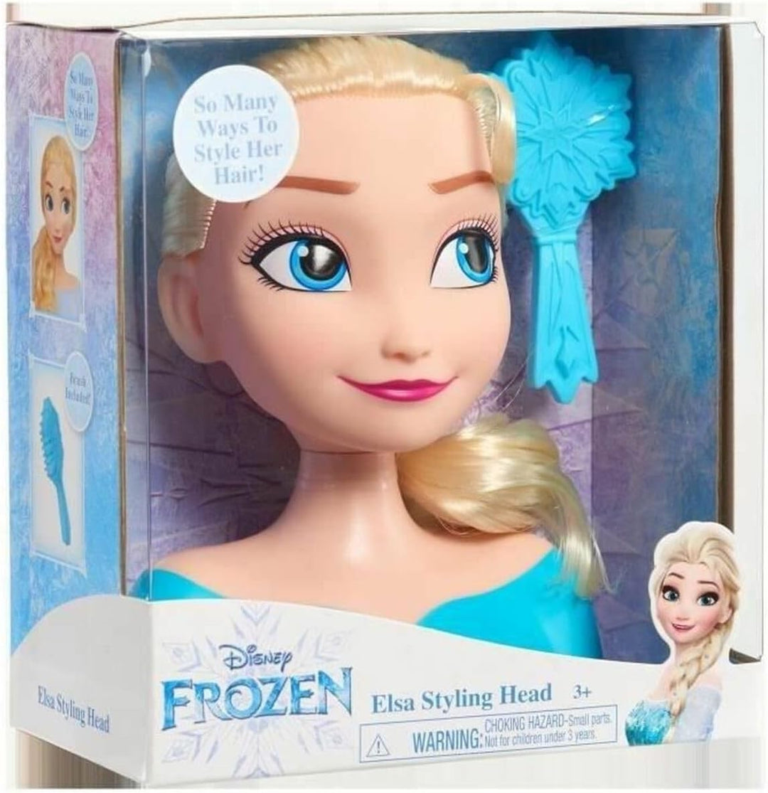 Just Play 87490-JP Disney Frozen Frisierkopf ELSA Mini 14cm mit Haarbürste für Styling-Spass, ab 3 J