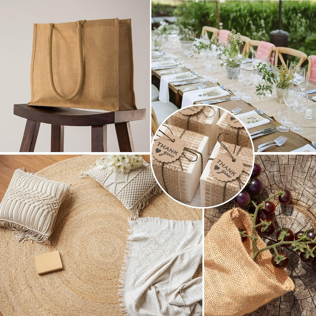 Jute Stoff aus Naturfaser – Zuschnitte von 2 – 5 – 10 m x 1,40 m Höhe (grau, 5 x 1,4 m) Natã¼rlich 5