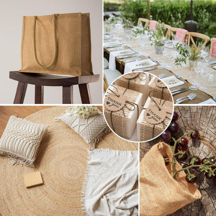 Jute Stoff aus Naturfaser – Zuschnitte von 2 – 5 – 10 m x 1,40 m Höhe (grau, 5 x 1,4 m) Natã¼rlich 5
