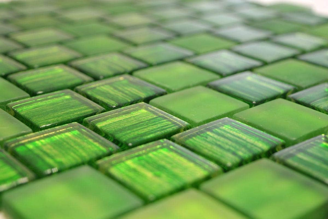 Mosaik Fliese Glasmosaik Crystal Milchglas grün klar gefrostet matt für WAND BAD DUSCHE KÜCHE FLIESE
