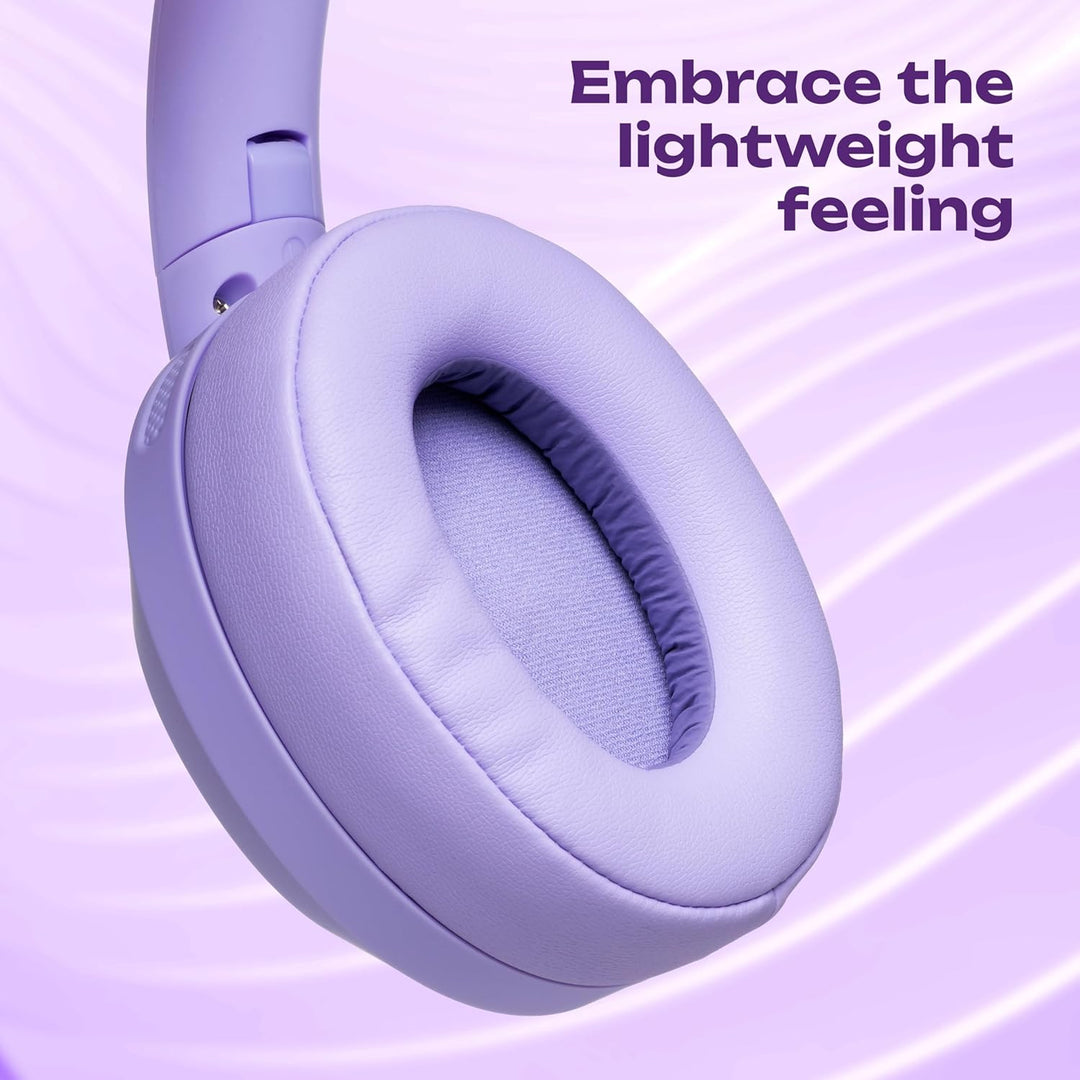 PowerLocus Hybrid Active Noise Cancelling Kopfhörer, 60 Std. Spielzeit Kopfhörer Kabellos, Transpare
