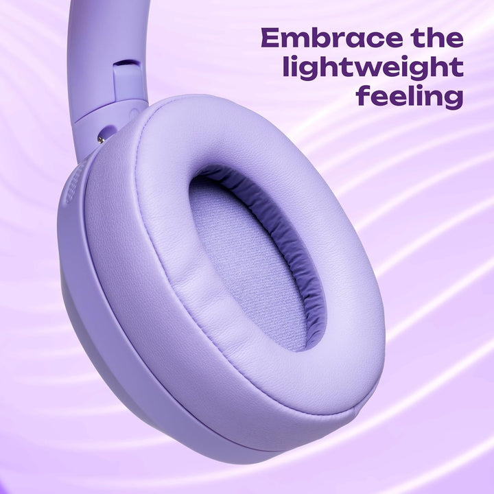 PowerLocus Hybrid Active Noise Cancelling Kopfhörer, 60 Std. Spielzeit Kopfhörer Kabellos, Transpare