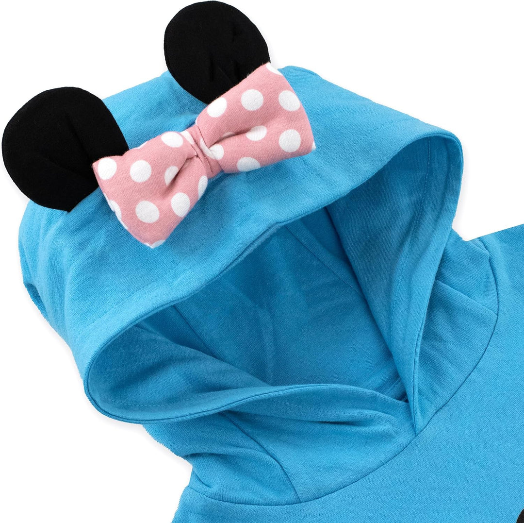 Disney Minnie Mouse Mädchen Hoodie | Sweatshirt Mädchen | Minni Maus Hoodie 128 Blau, 128 Blau