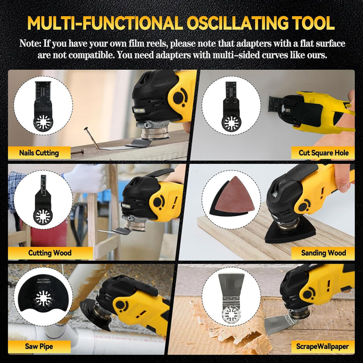 Akku Multifunktionswerkzeug für Dewalt 18-20V, Oszillationswerkzeug Akku Bürstenlos Motor Multitool