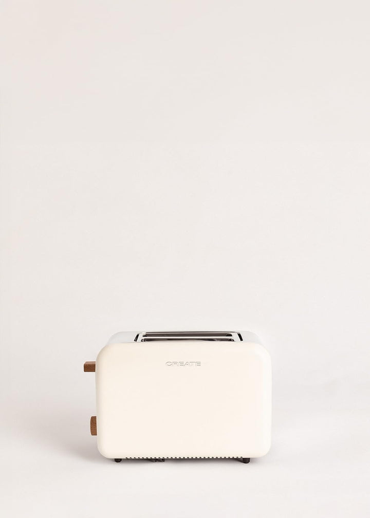 CREATE /PACK TOAST RETRO + KETTLE RETRO/Brot-Toaster und Wasserkocher, Weiss / 3 programmierte Röstu