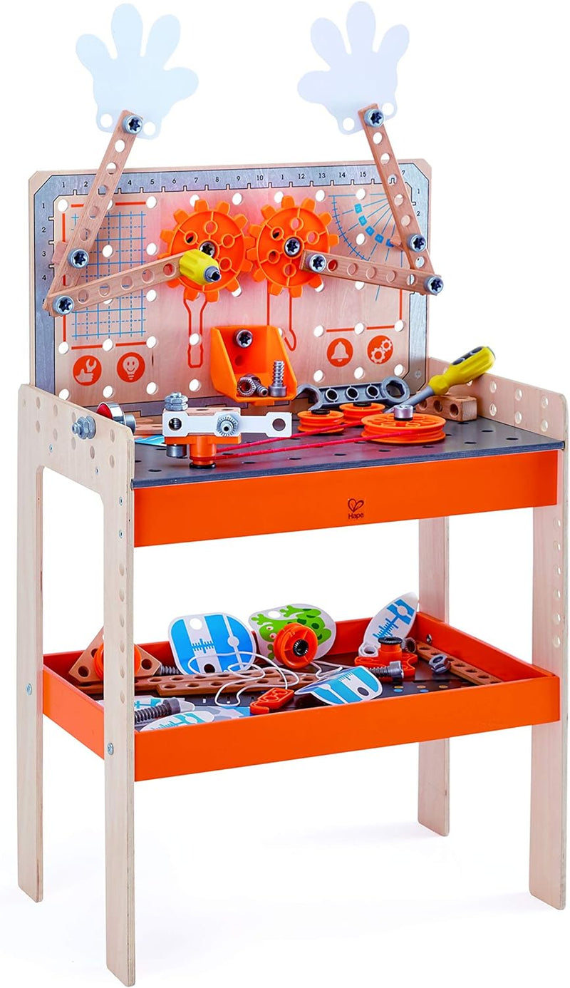 Hape Junior Inventor Tüftler Werkbank | Bausatz aus Holz für Erfinder, Mint Spielzeug, ab 4 Jahre 49