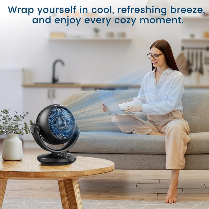 Ventilator Leise, 22dB Tischventilator sehr Leise, Fan mit 3 Geschwindigkeiten 100/70° Verstellbare