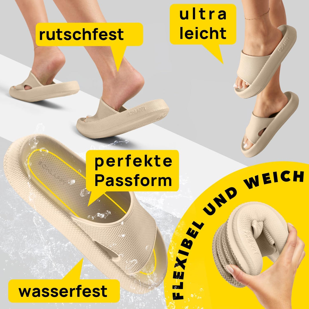 SCHLAPPY Original Badeschuhe für Damen&Herren, Nachhaltige Badelatschen&Wolkenschuhe Umweltfreundlic