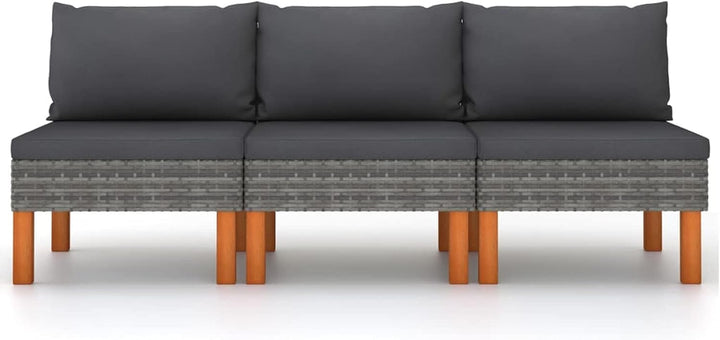 Festnight Balkonmöbel Sofa Balkon Rattan Gartensofa 3-Sitzer Balkonlounge für Keiner Balkon Outdoor